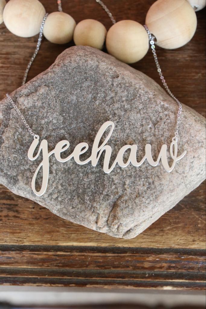 42230 WORD TEXT MATTE SILVER NECKLACE ($13.75)