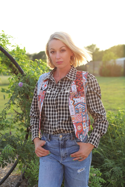 TH9810 AZTEC BLUE WEAVED VEST(2)CURVY