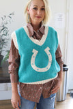 TH4213 HORSESHOE VNECK SWEATER