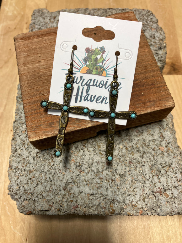 12559 R3-22 AG Cross Earring