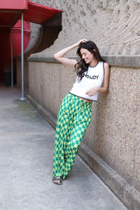 TH2108 GREEN CHECKER PANT