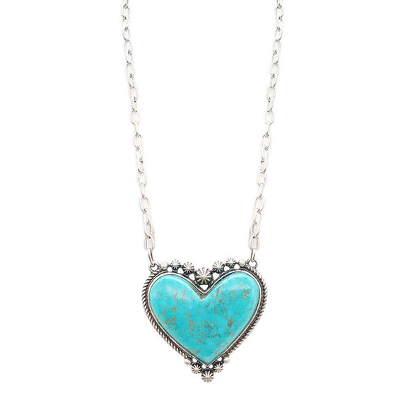 0050 T180 TURQUOISE HEART NECKLACE