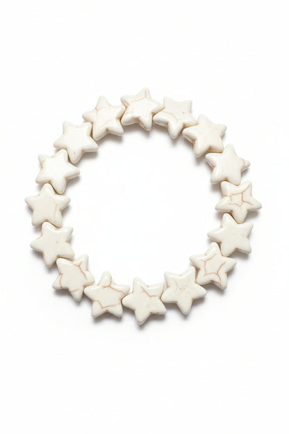 123100 R1-87 STAR STRETCH BRACELET BONE