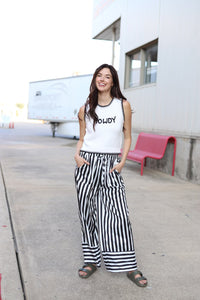 TH2109 BLACK /WHITE STRIPE PANT(7)