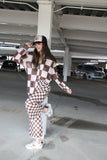 902 BROWN CHECKER MESH PANT