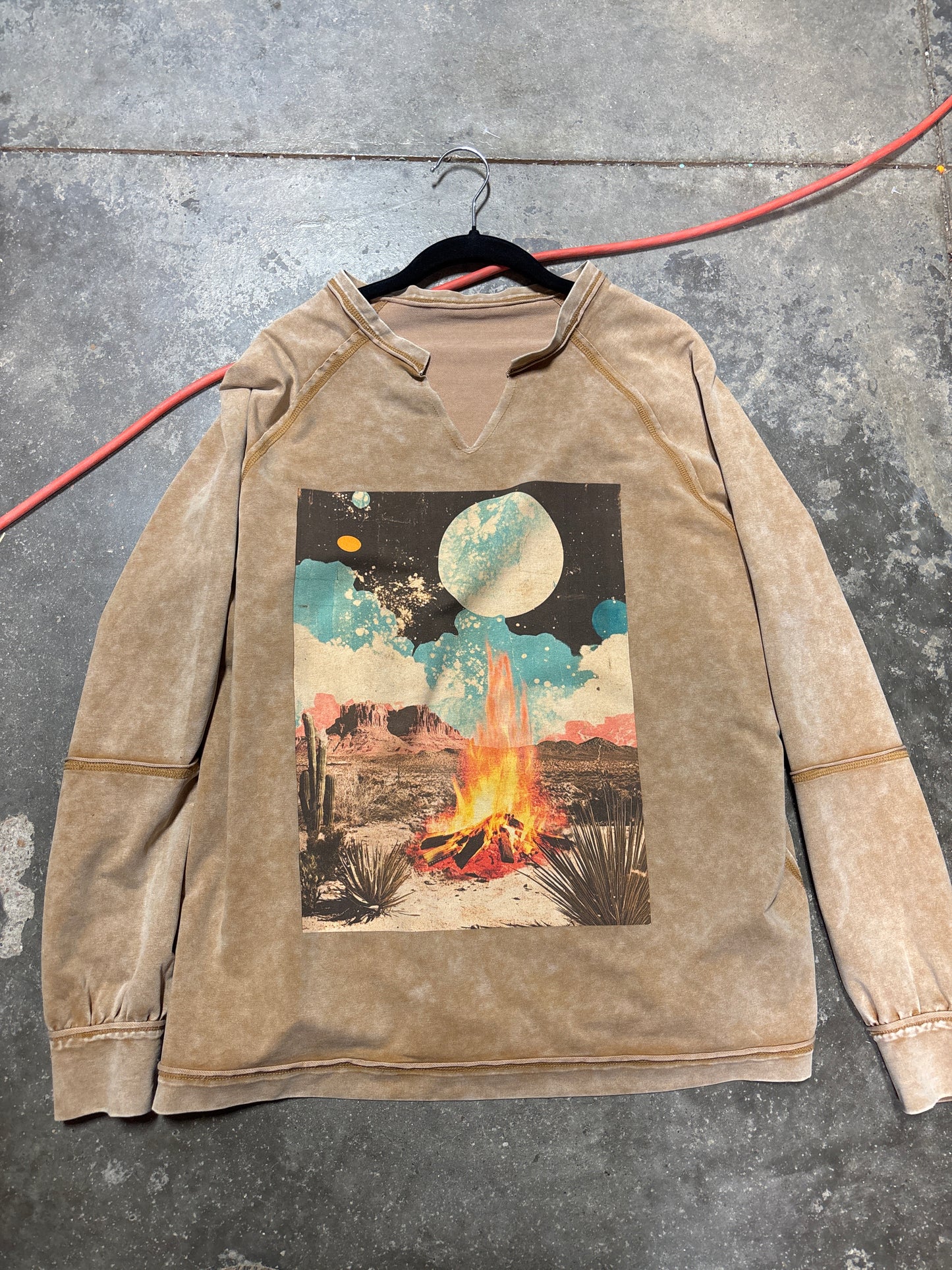 TH1480 CAMPFIRE TAN VINTAGE WASH TEE