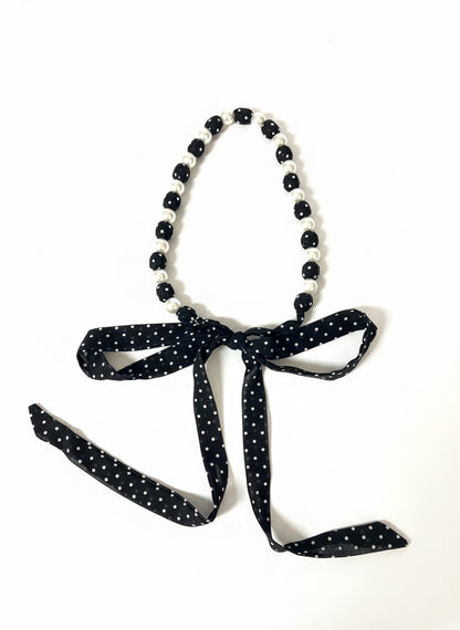 60057 HH-269 BLACK POLKA DOT SCARF NL