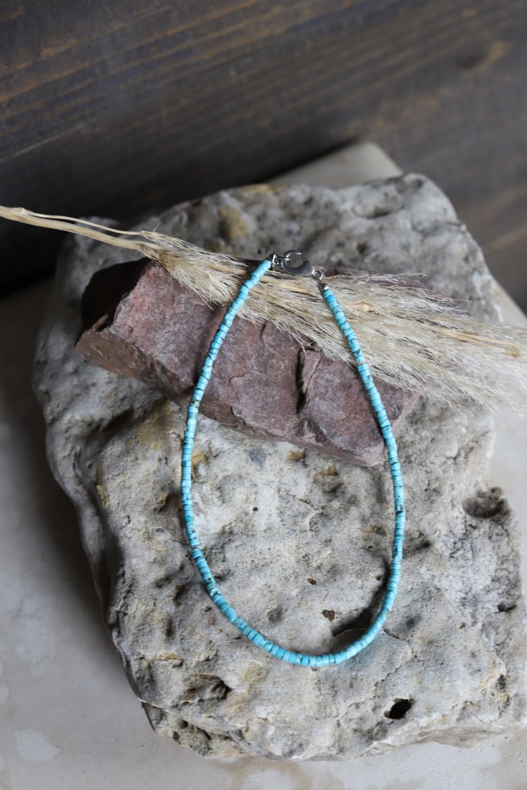 12348 N70 2MM HESHI BLUE TURQUOISE NECKLACE