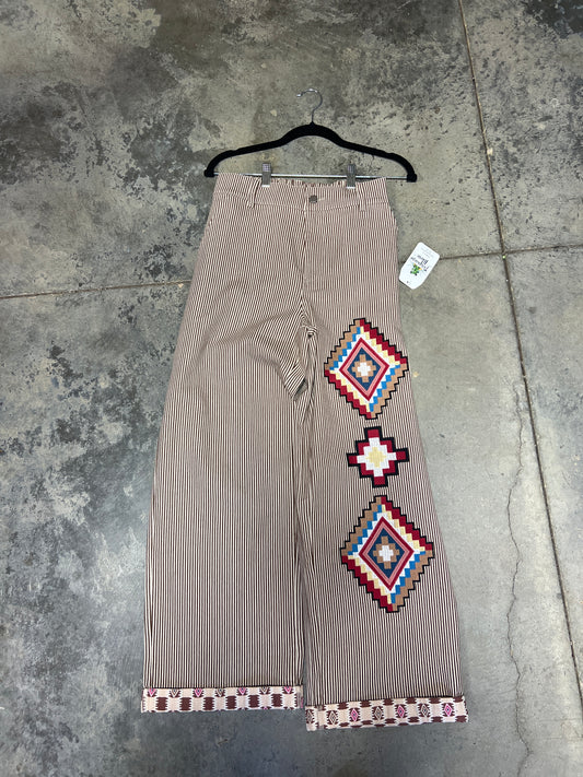 TH242 BROWN STRIPED AZTEC PANT (7 PIECE)