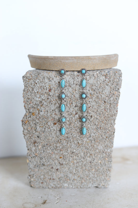 1605 H39 TURQ DANGLE EARRING