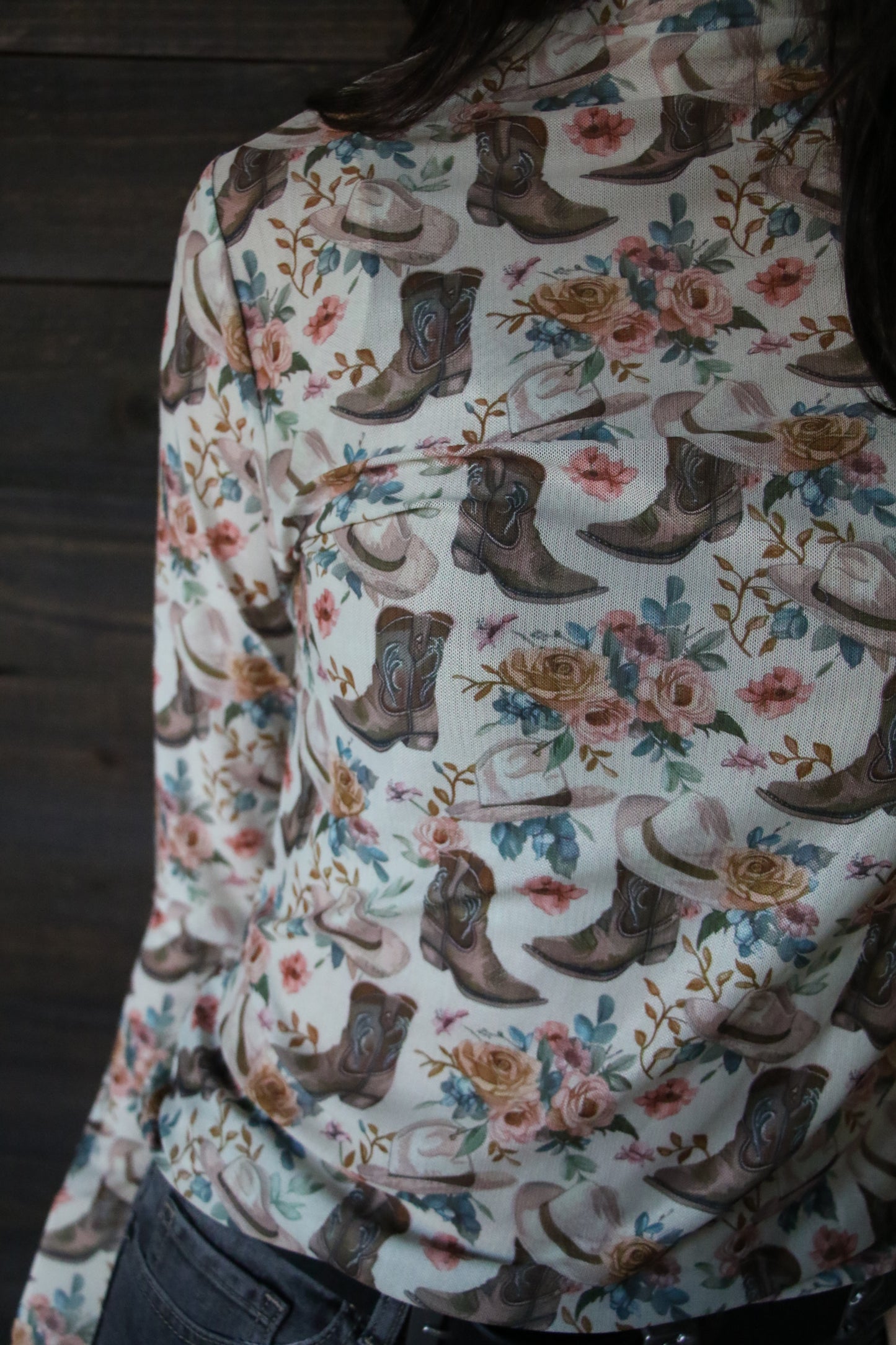 TH1221 FLORAL BOOTS MESH TOP (7 Piece)