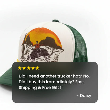 Armadillo Cowboy Trucker Hat – Green