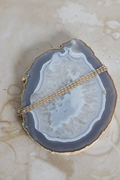 345 H181 TRIPLE STAND GOLD CHOKER NECKLACE