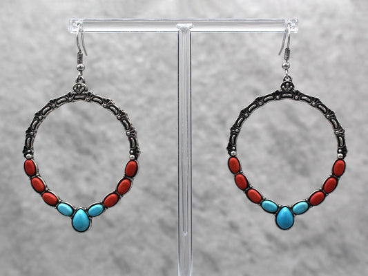 0060 R1-182  Red & Turq HOOP ER