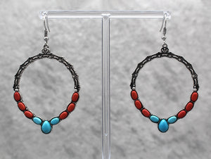 0060 H322 Red & Turq HOOP ER