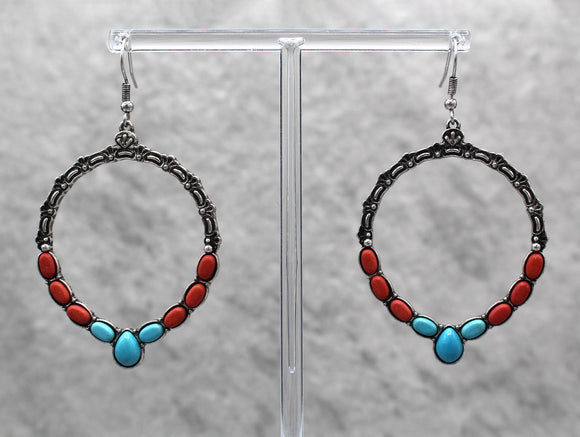 0060 H322 Red & Turq HOOP ER