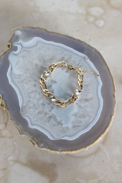 054 R1-48 GOLD/CRYSTAL BRACELET