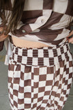 902 BROWN CHECKER MESH PANT