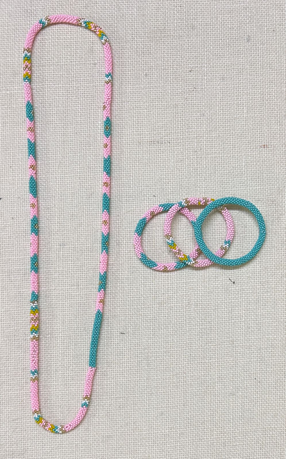 PINK SEED BEAD SET