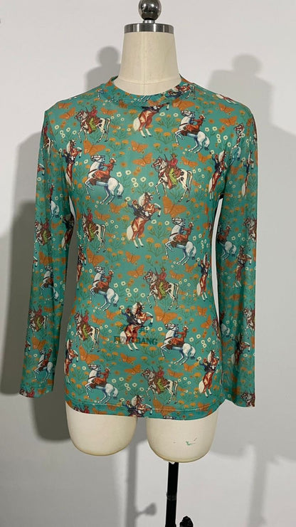 TH1221 TEAL COWBOY MESH TOP (7 Piece)