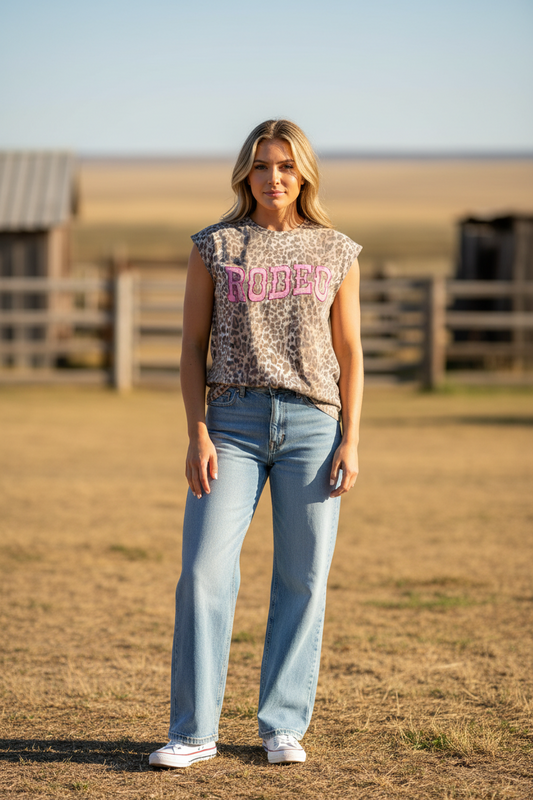 VR3 VINTAGE CHEETAH PINK "RODEO" TANK(7 PIECE- WOMEN)