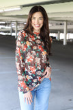 RTS TH1221 FALL FLORAL MESH TOP