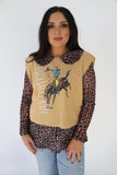 TH12230 COLLAR MESH TOP CHEETAH