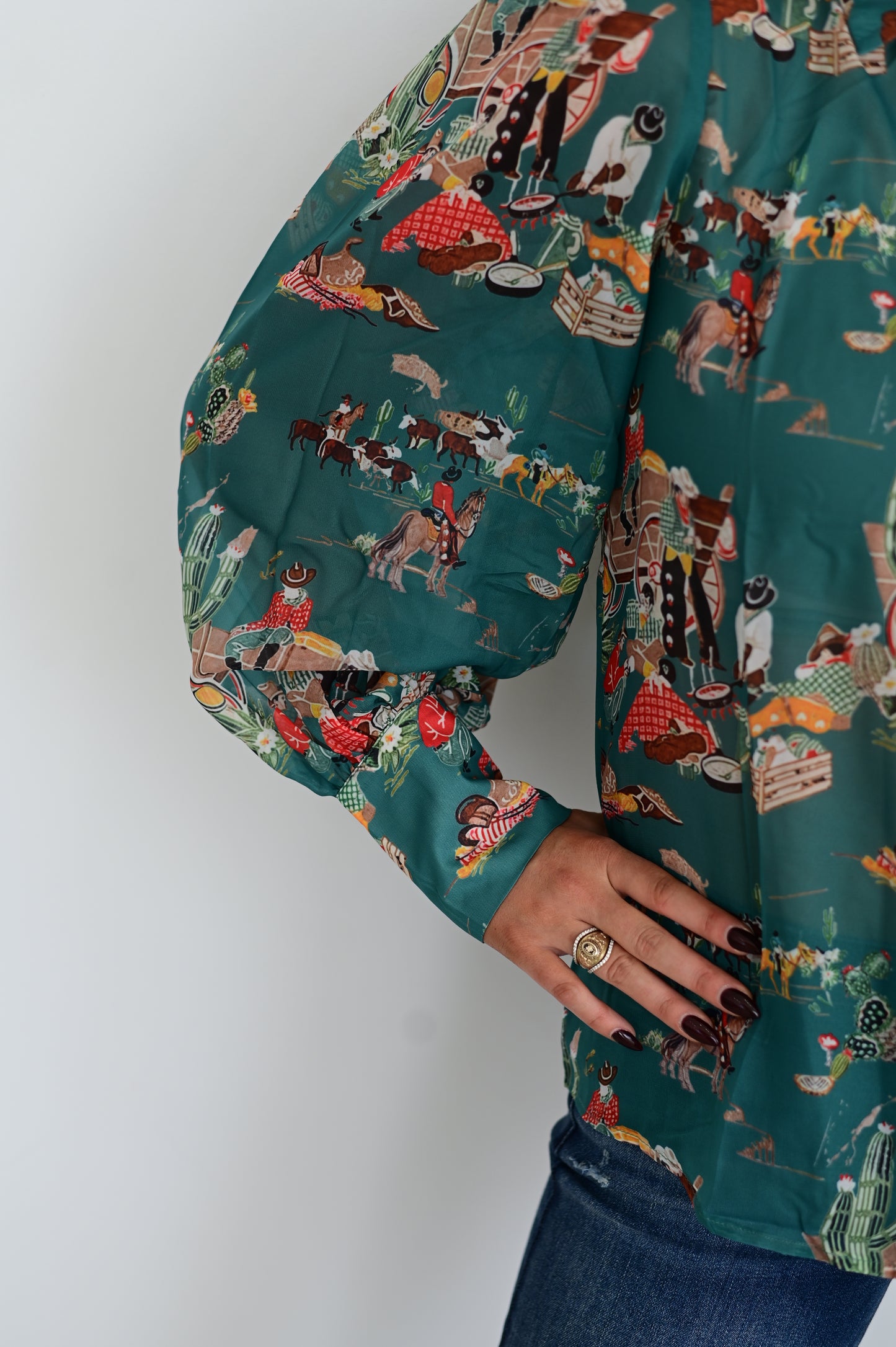 TH11  TURQ WAGON CHIFFON (7 Piece)
