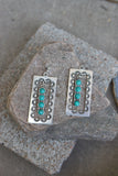 1150 SQUARE SILVER STAMPED EARRING