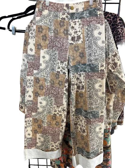 BOHO TAN DENIM CUFF PANT