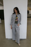 TH19 LARGE Black Striped Western Shirt(7 Piece)