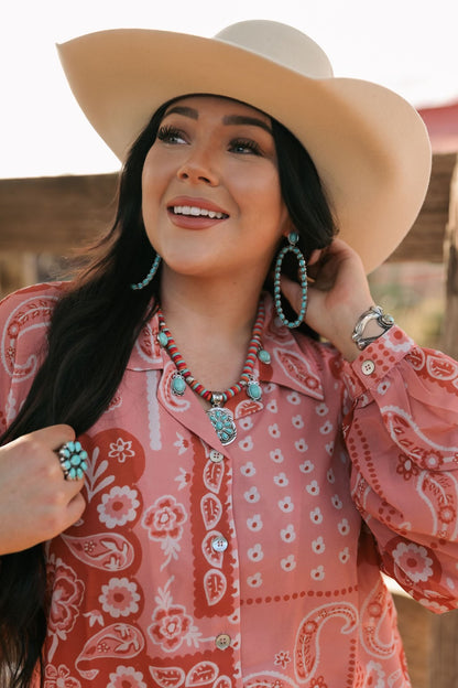 1639 R3-7 TURQ OVAL EARRING