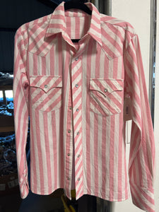 TH19 LARGE Pink Striped Western Shirt(7)