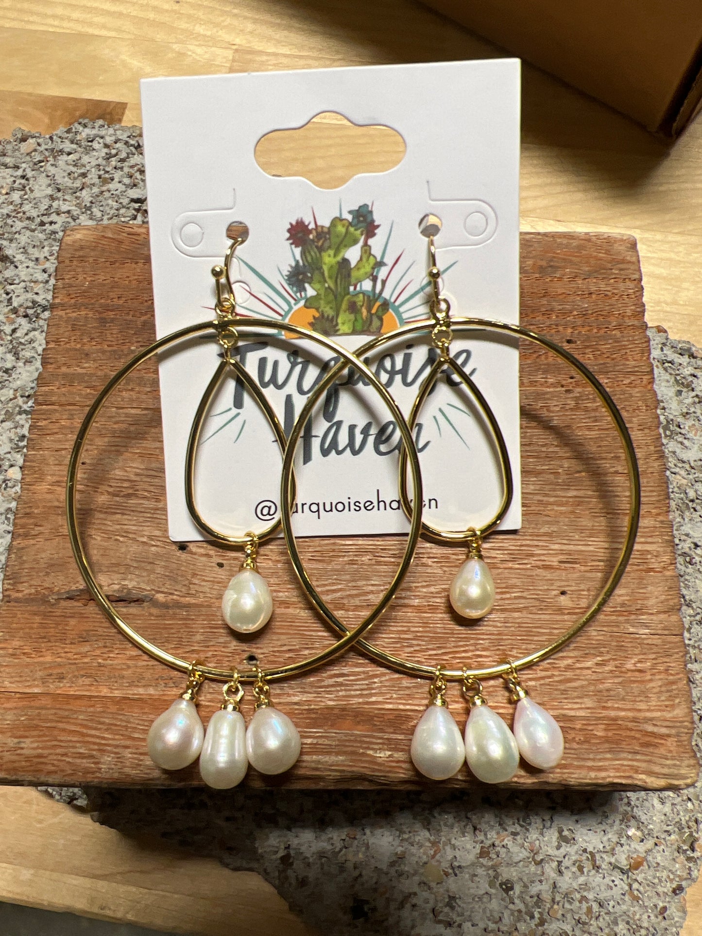 9576 H44 Gold Plated W/F.W Pearl Drop; Tear Drop Shape Pear