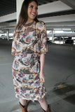 TH1325 VINTAGE WESTERN MESH ALINE MAXI DRESS ( ONE SIZE )