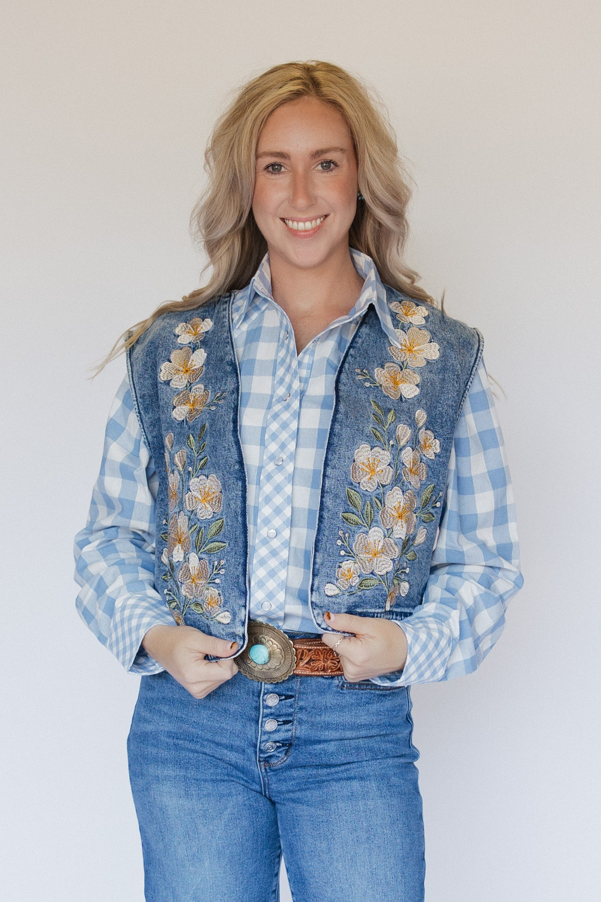 TH162 IVORY FLORAL VEST (7 Piece)