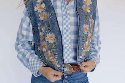 TH162 IVORY FLORAL VEST (7 Piece)
