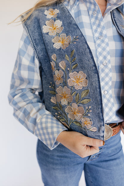 TH162 IVORY FLORAL VEST (7 Piece)