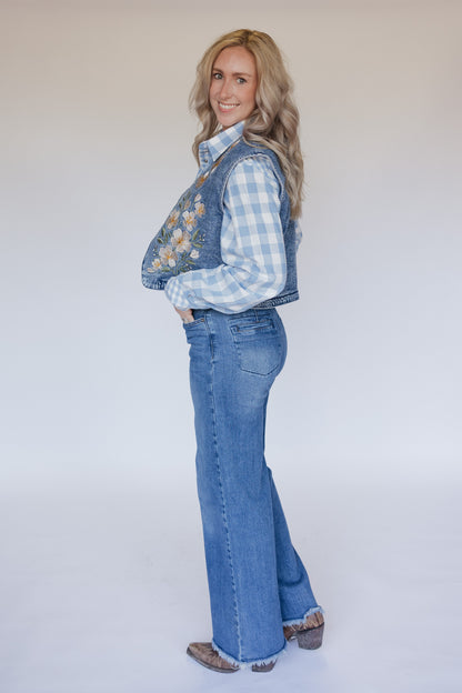 TH162 IVORY FLORAL VEST (7 Piece)
