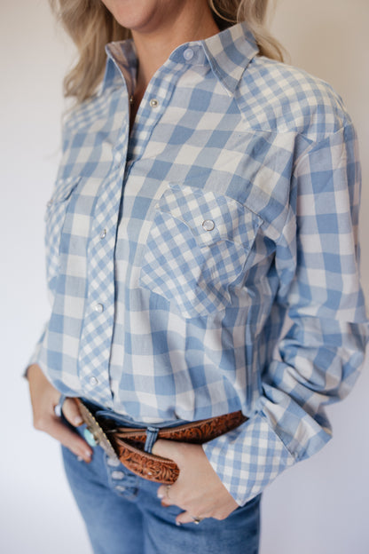 TH21 BLUE MIXED GINGHAM TOP (7 Pieces)