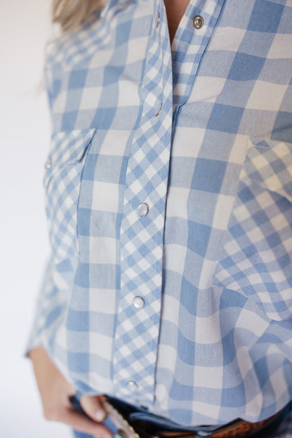 TH21 BLUE MIXED GINGHAM TOP (7 Pieces)