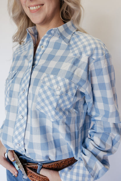 TH21 BLUE MIXED GINGHAM TOP (7 Pieces)