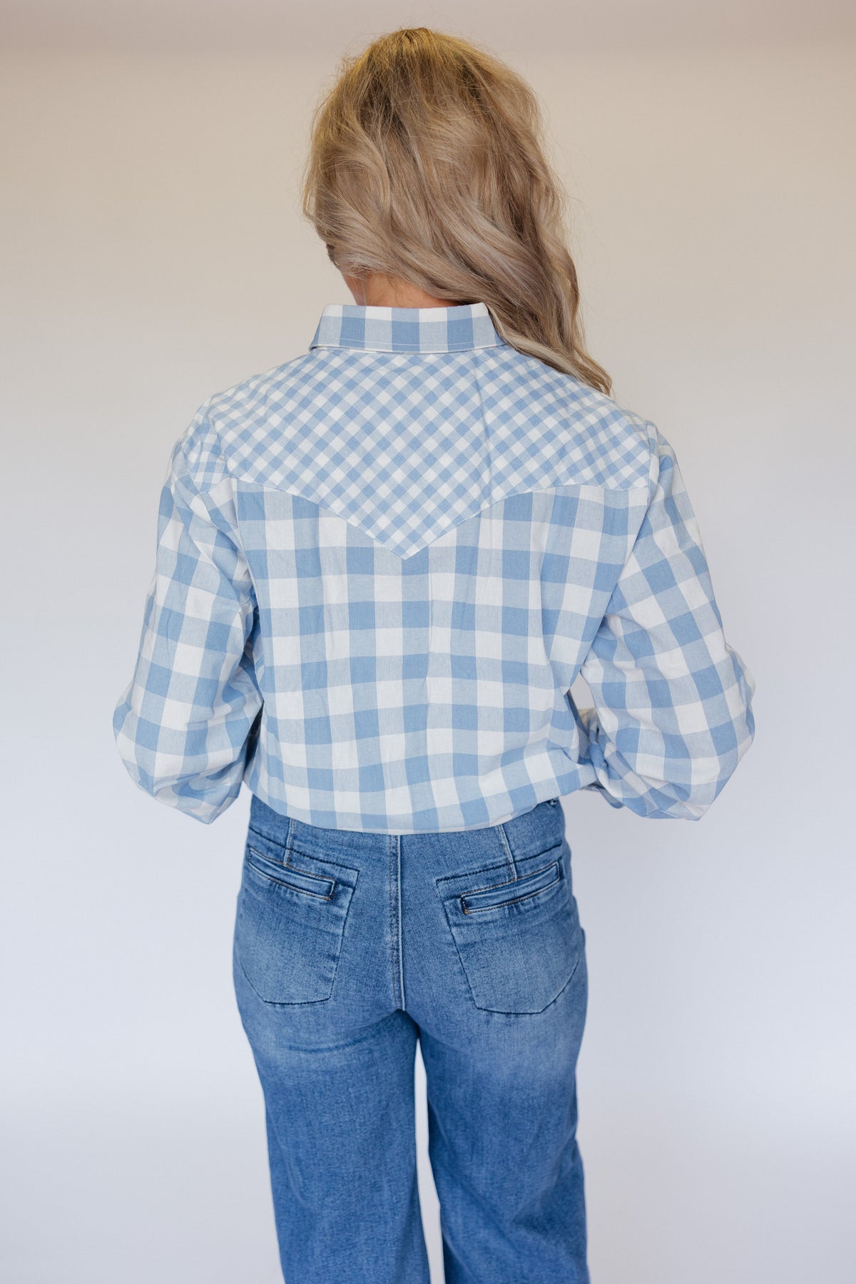 TH21 BLUE MIXED GINGHAM TOP (7 Pieces)