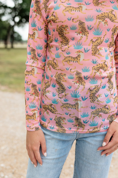 TH1221 PINK TIGER MESH TOP (7 Piece)