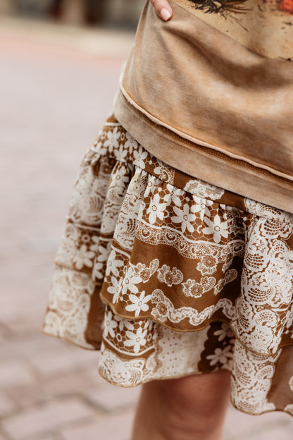 TH39 BROWN PATCHWORK LACE (7 PIECES)