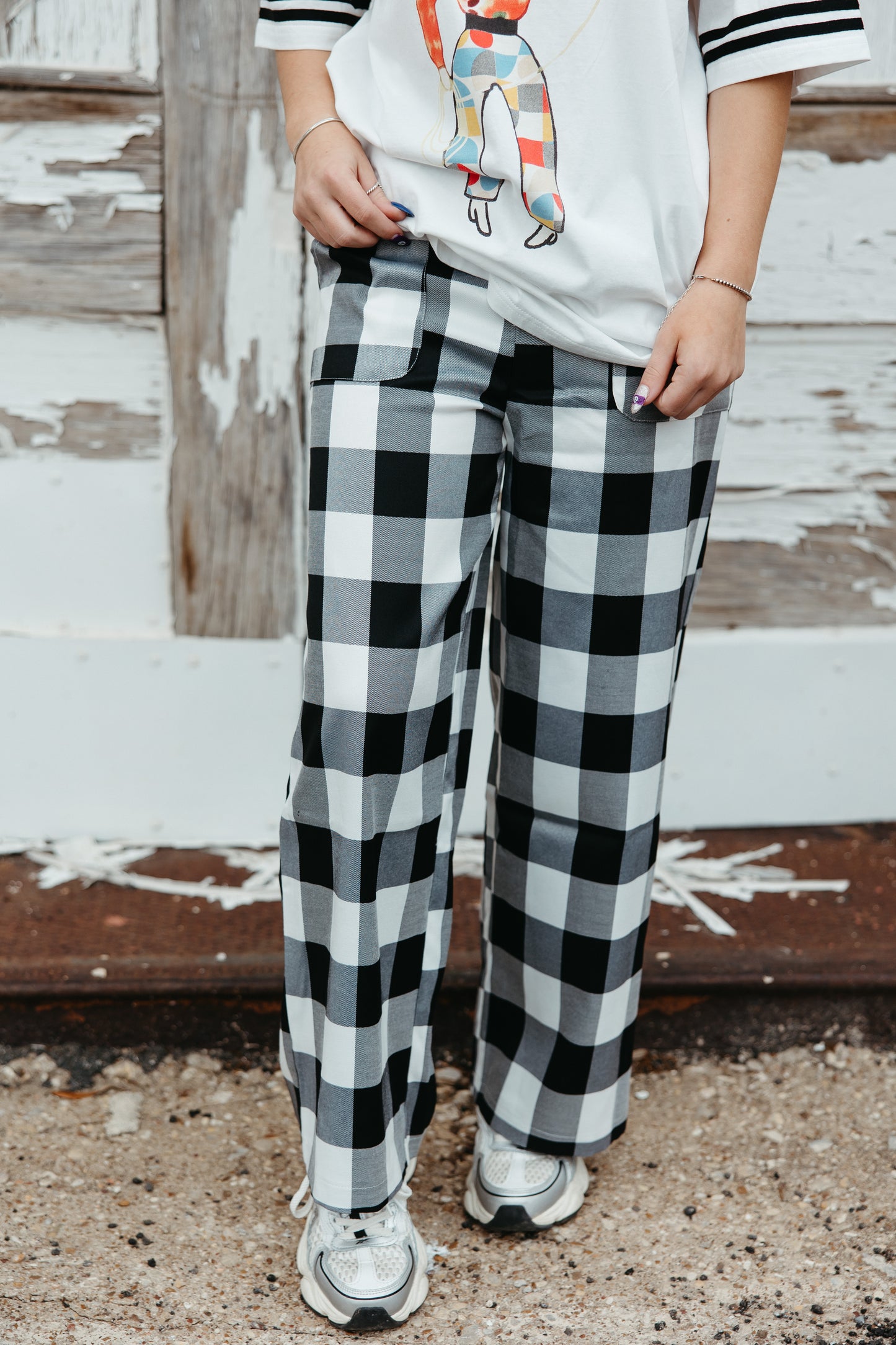 TH56 BLACK GINGHAM  PANT (8 Piece)
