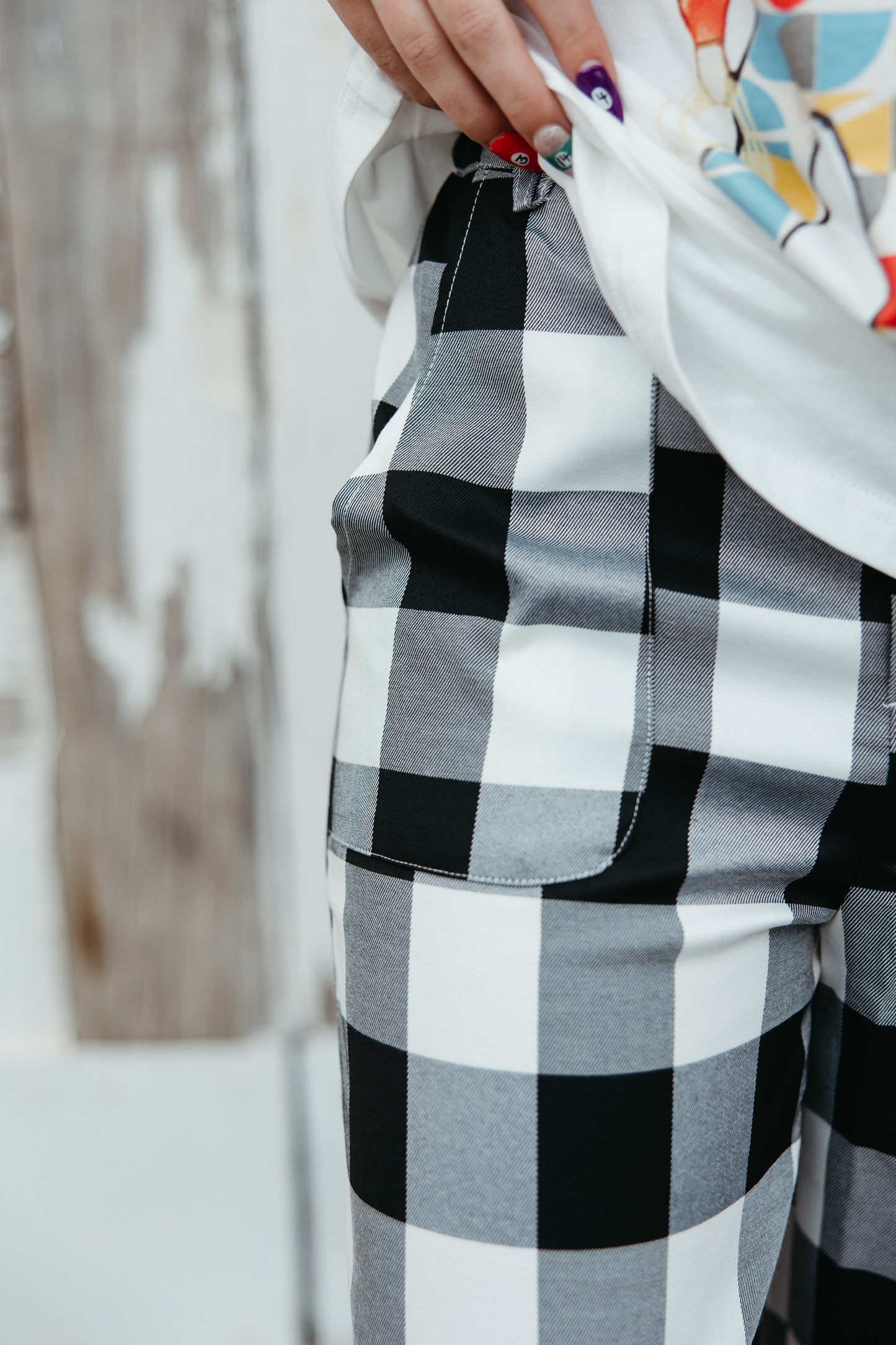 TH56 BLACK GINGHAM  PANT (8 Piece)