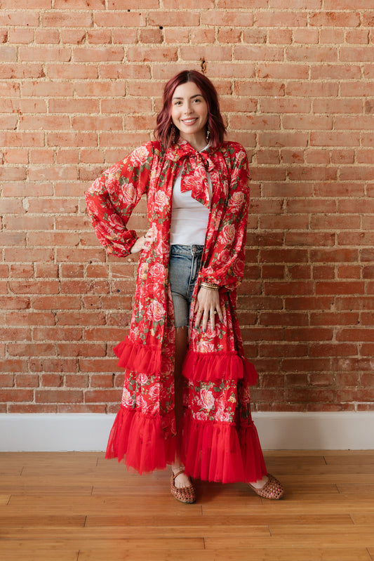 TH5008 RED ROSE TIE KIMONO (6 Piece)