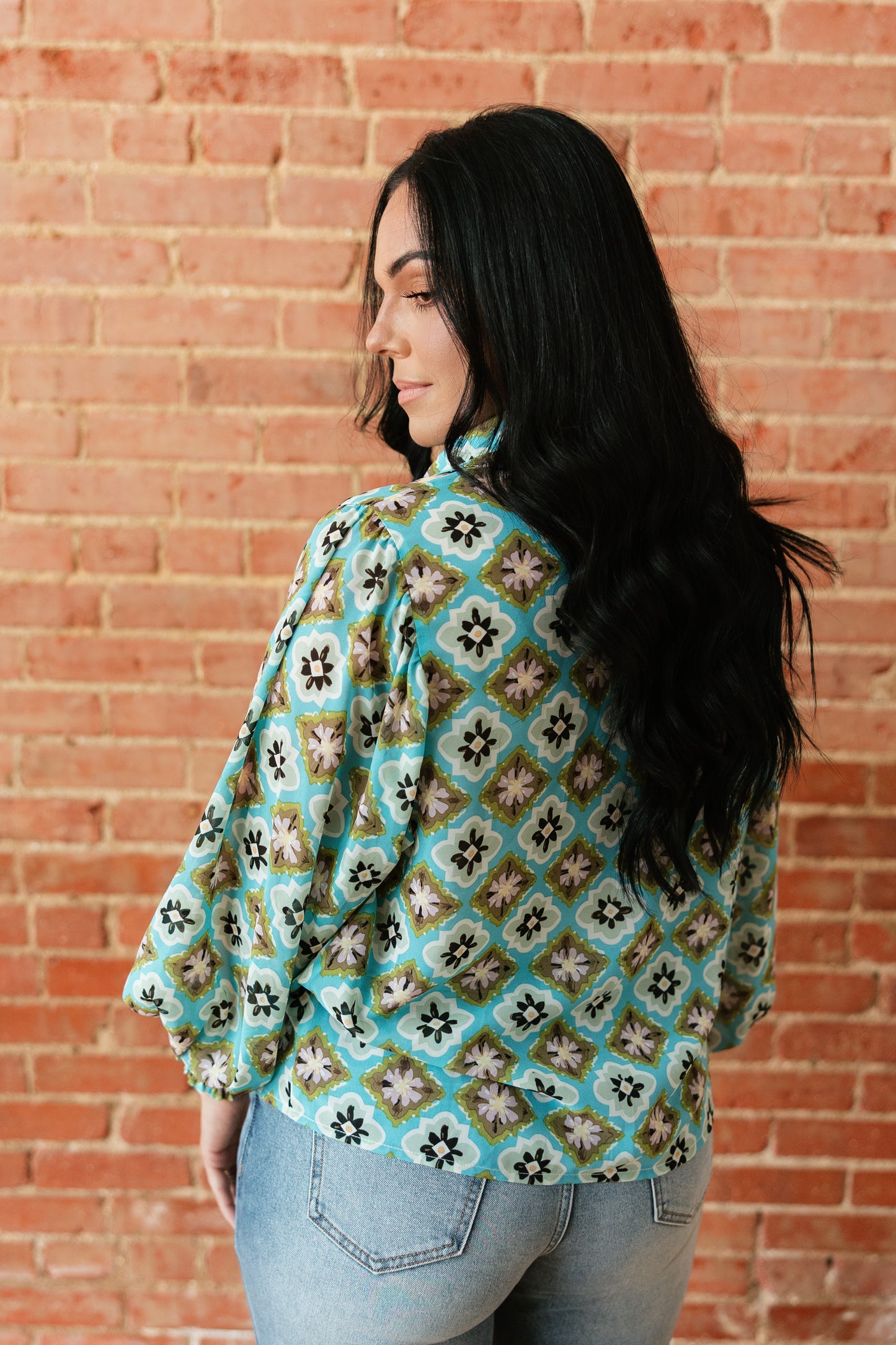 TH24 TURQUOISE MEDALLION BLOUSE ( 7 PIECE)