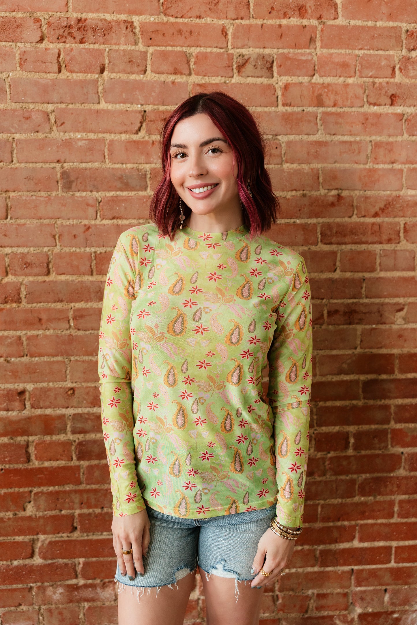 TH1221 NEON PAISLEY  MESH TOP (7 Piece)
